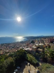 Foto Dettaglio con sole del Golfo di Napoli vista Campi Flegrei dal Castel Sant'Elmo