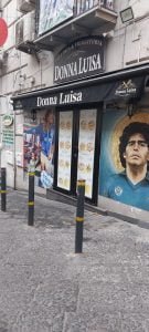 Dettaglio Maradona pizzeria Donna Luisa nei Quartieri Spagnoli a Napoli