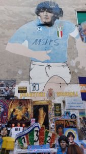 Dettaglio di Murales di Maradona nei Quartieri Spagnoli a Napoli