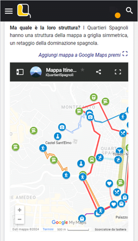 Integrazione con Google Maps della Mappa dei Quartieri Spagnoli